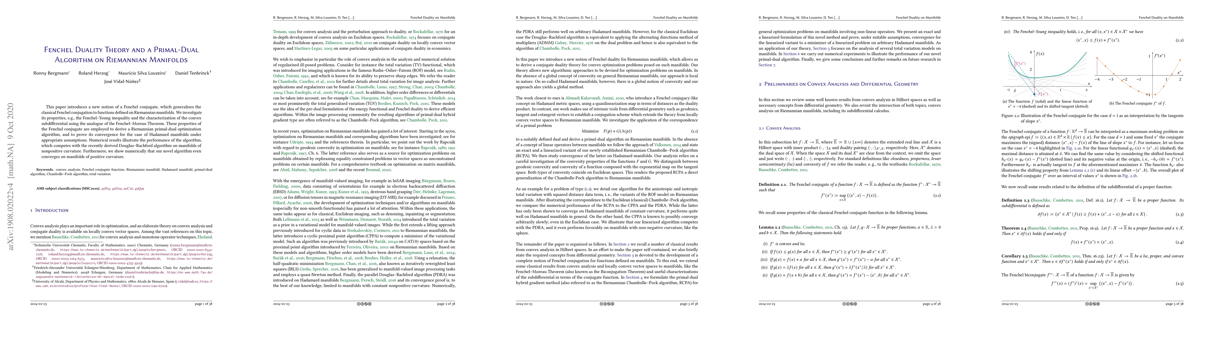 Thumbnail for Fenchel Duality Theory and A Primal-Dual Algorithm on Riemannian
  Manifolds
