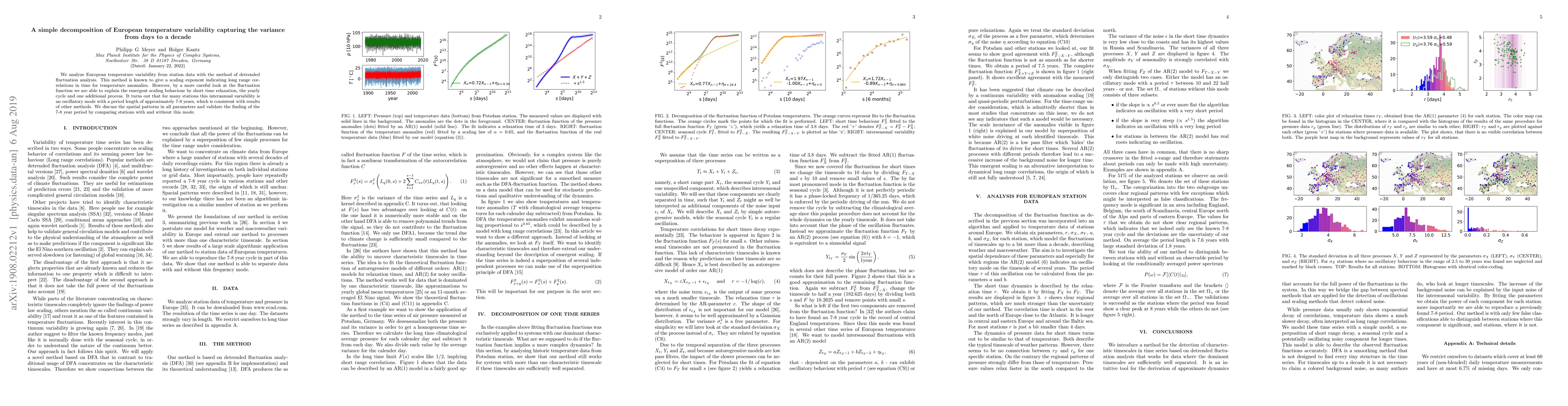 Thumbnail for A simple decomposition of European temperature variability capturing the
  variance from days to a decade