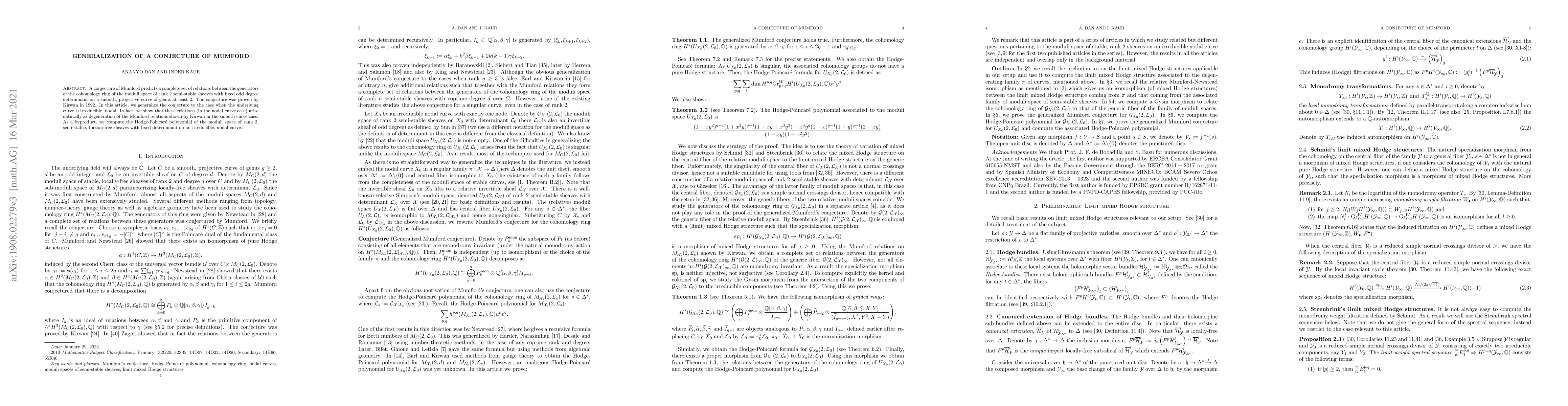 Thumbnail for Generalization of a conjecture of Mumford