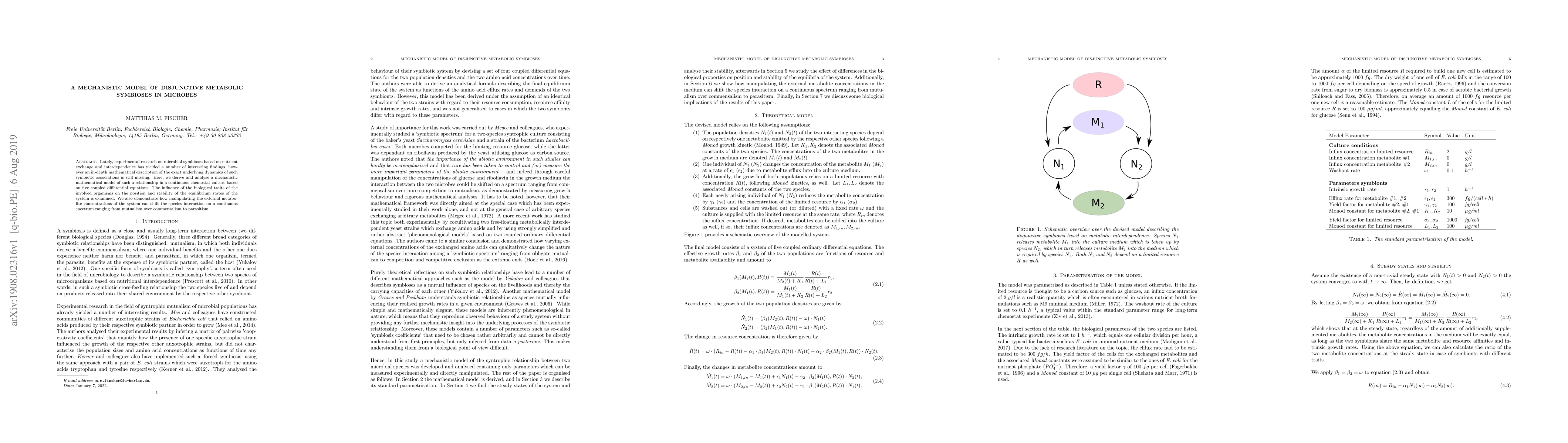 Thumbnail for A mechanistic model of disjunctive metabolic symbioses in microbes