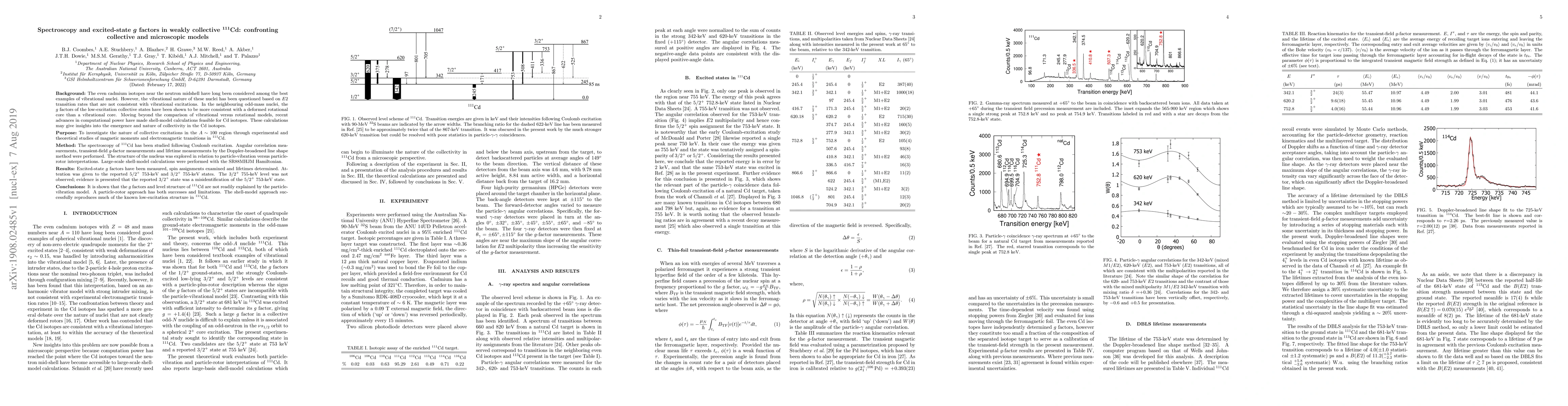 Thumbnail for Spectroscopy and excited-state $g$~factors in weakly collective
  ${^{111}}$Cd: confronting collective and microscopic models