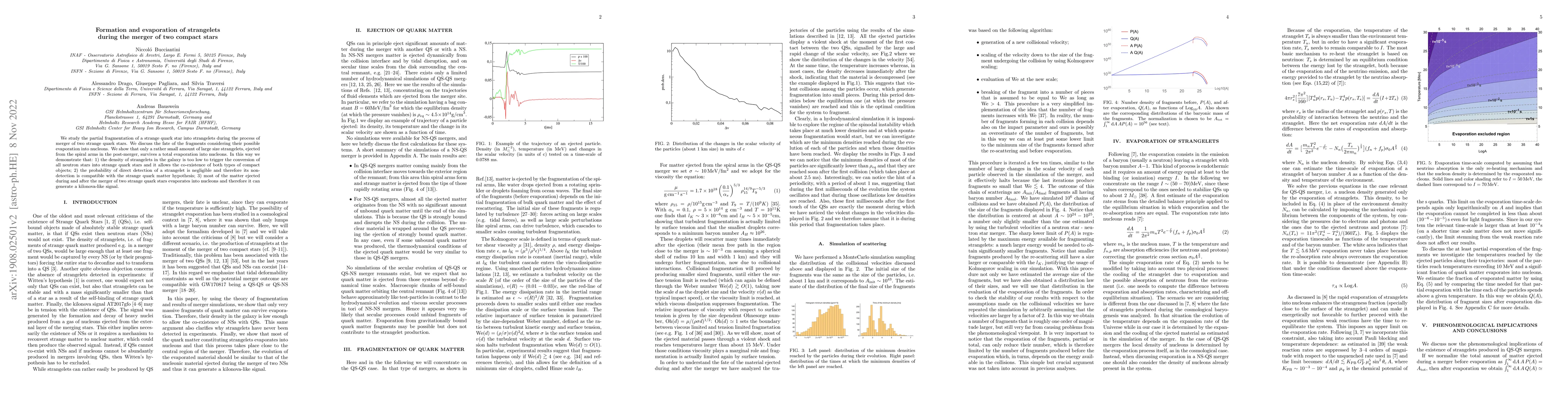 Thumbnail for Formation and evaporation of strangelets during the merger of two
  compact stars