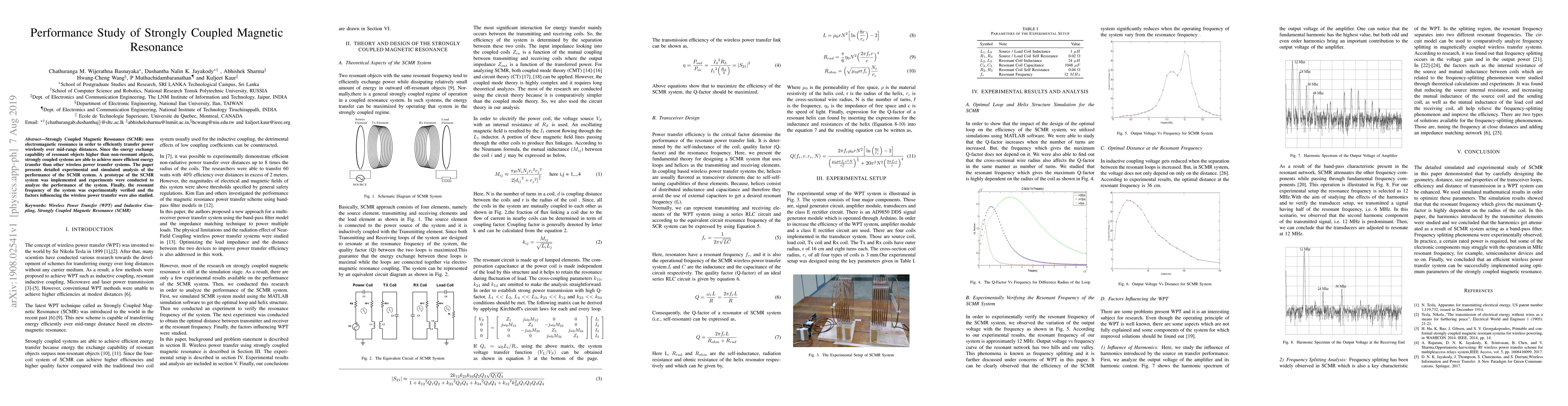 Thumbnail for Performance Study of Strongly Coupled Magnetic Resonance