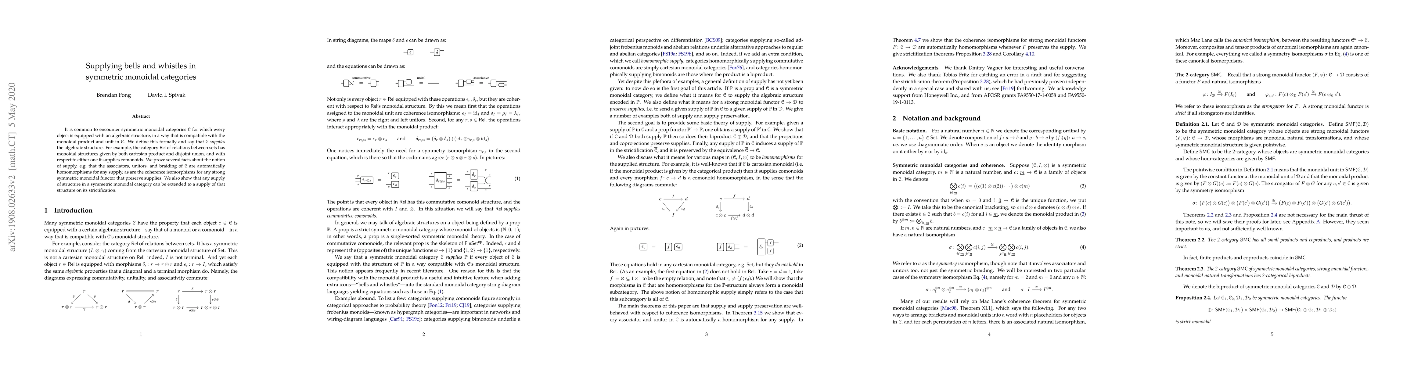 Thumbnail for Supplying bells and whistles in symmetric monoidal categories