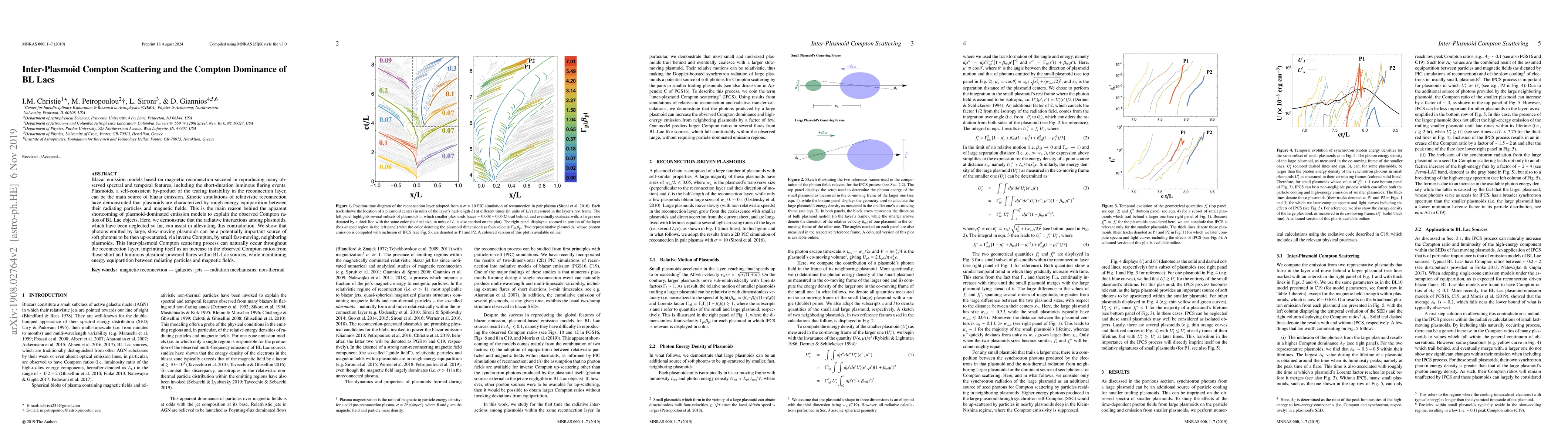 Thumbnail for Inter-Plasmoid Compton Scattering and the Compton Dominance of BL Lacs