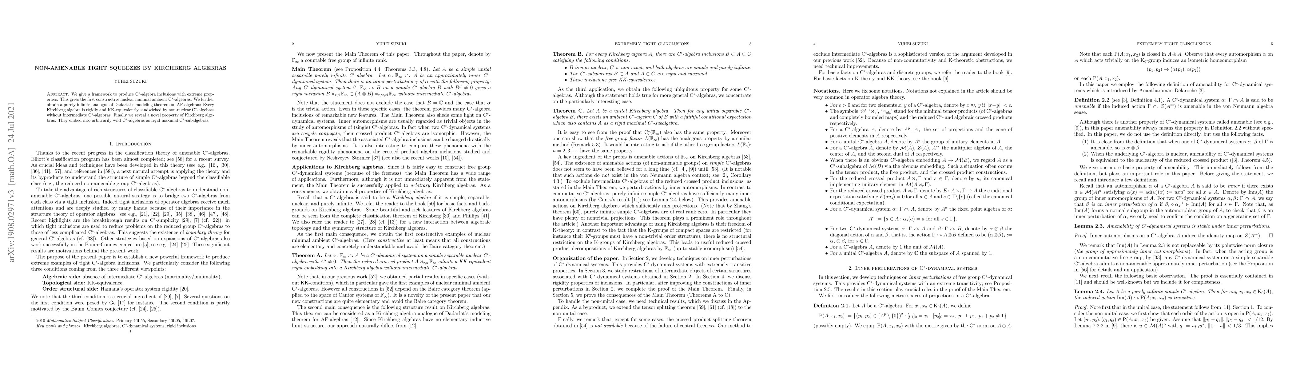 Thumbnail for Non-amenable tight squeezes by Kirchberg algebras