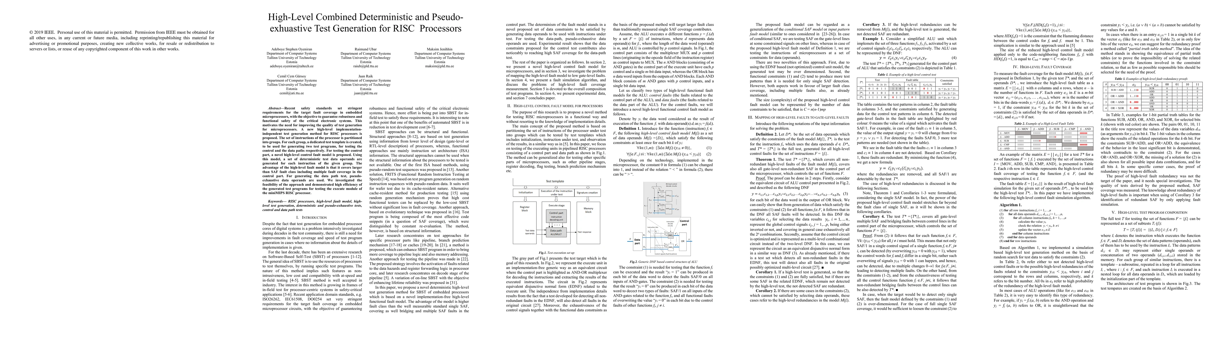 Thumbnail for High-Level Combined Deterministic and Pseudoexhuastive Test Generation
  for RISC Processors