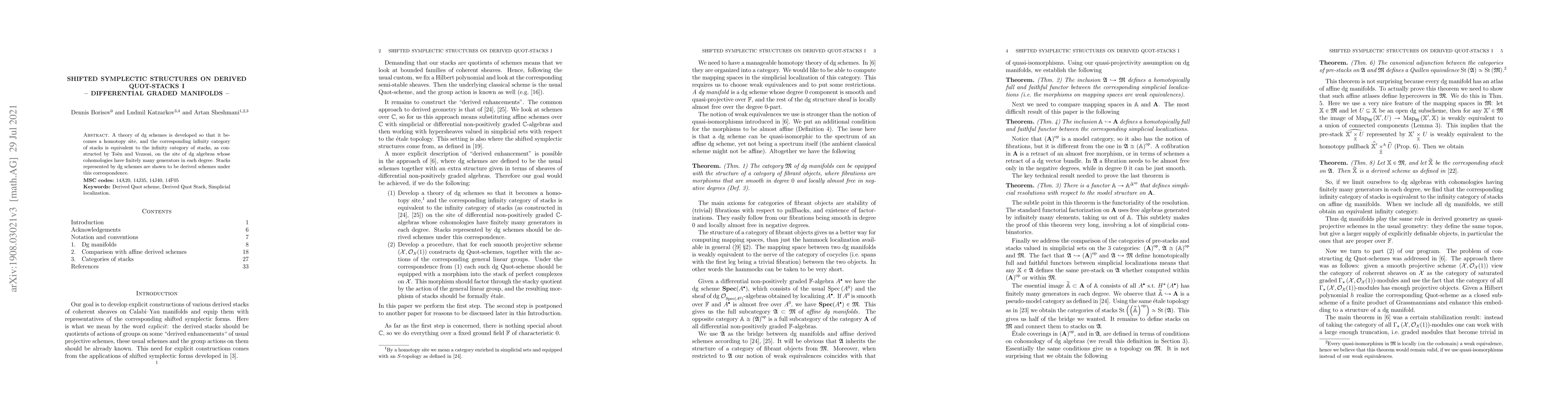 Thumbnail for Shifted symplectic structures on derived Quot-stacks I: Differential
  graded manifolds