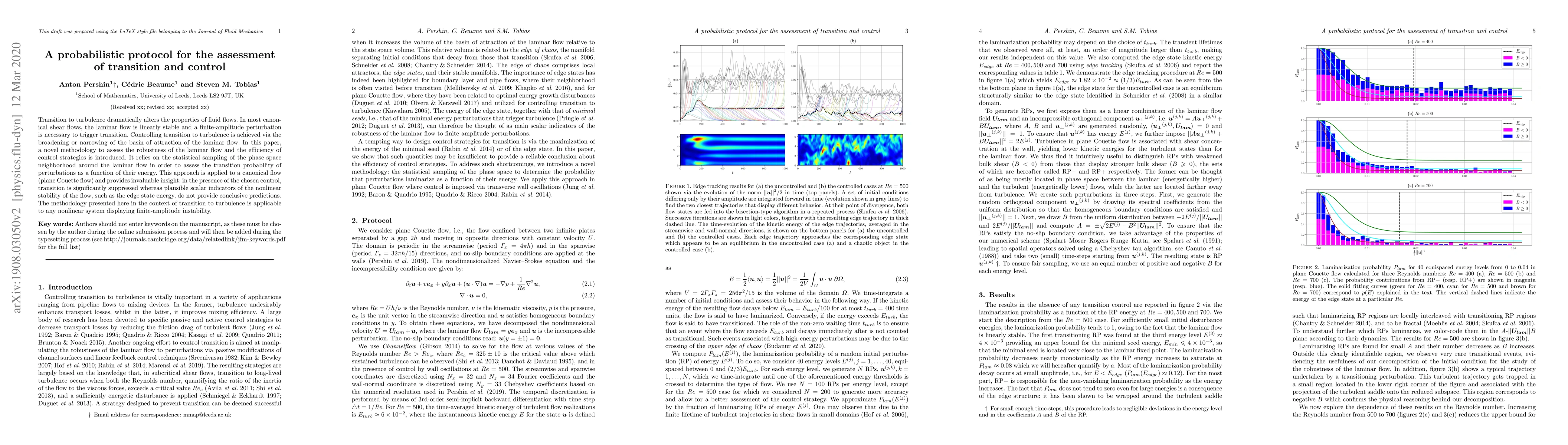Thumbnail for A probabilistic protocol for the assessment of transition and control