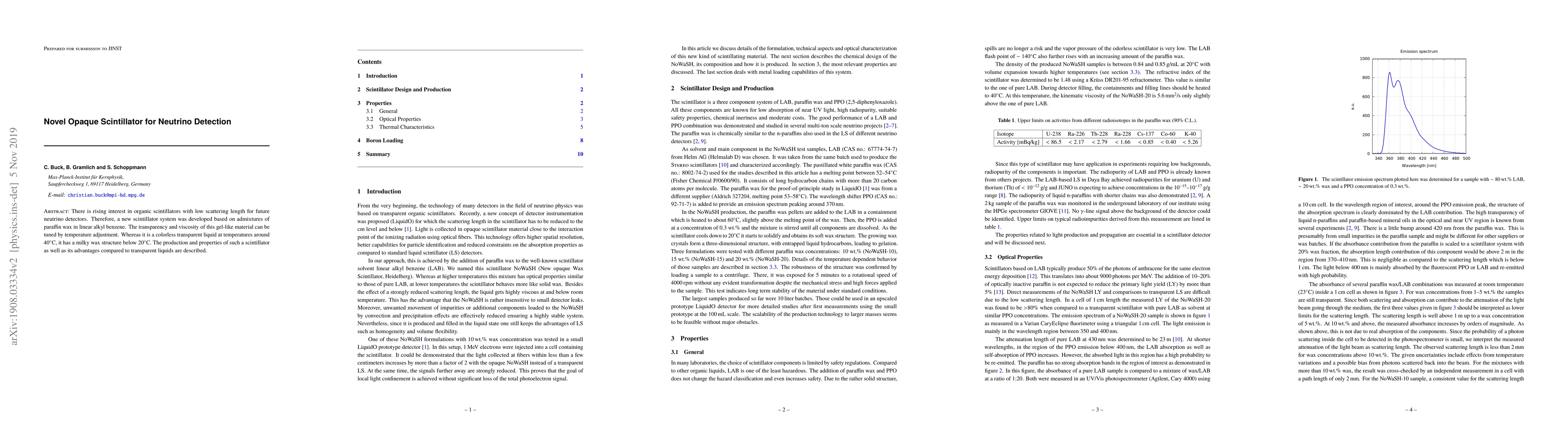Thumbnail for Novel Opaque Scintillator for Neutrino Detection