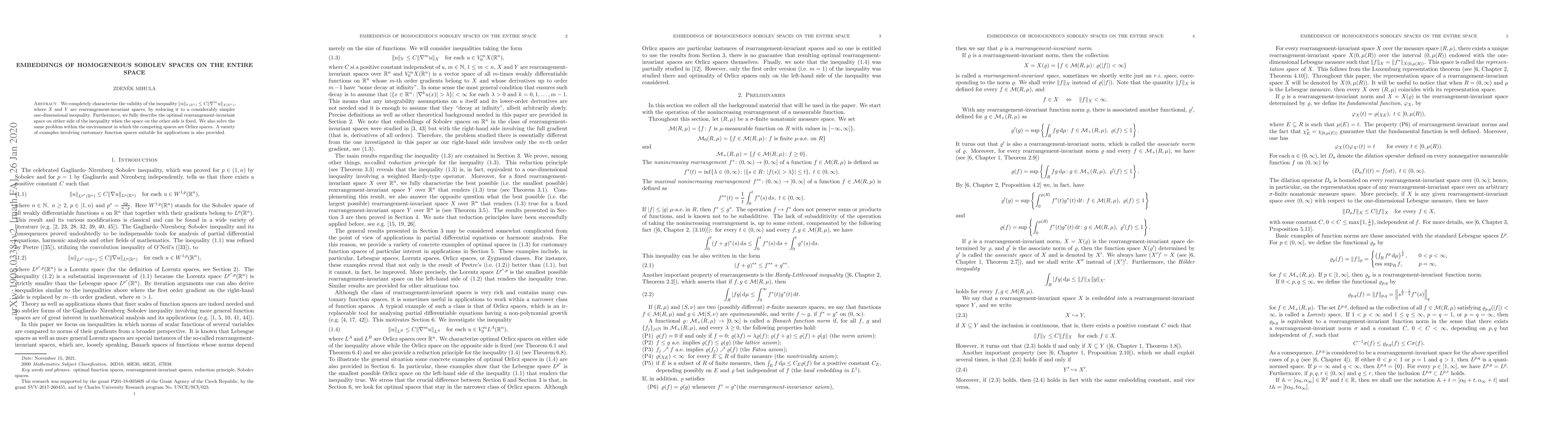 Thumbnail for Embeddings of homogeneous Sobolev spaces on the entire space