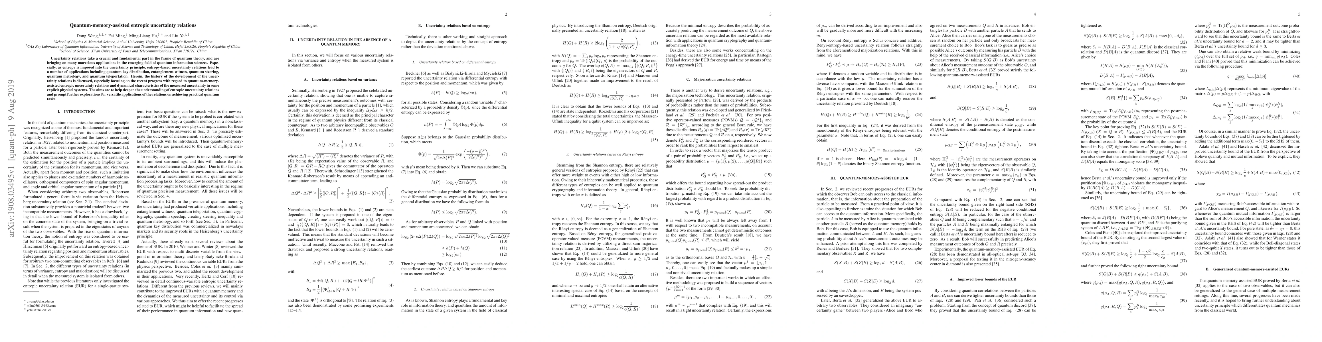 Thumbnail for Quantum-memory-assisted entropic uncertainty relations