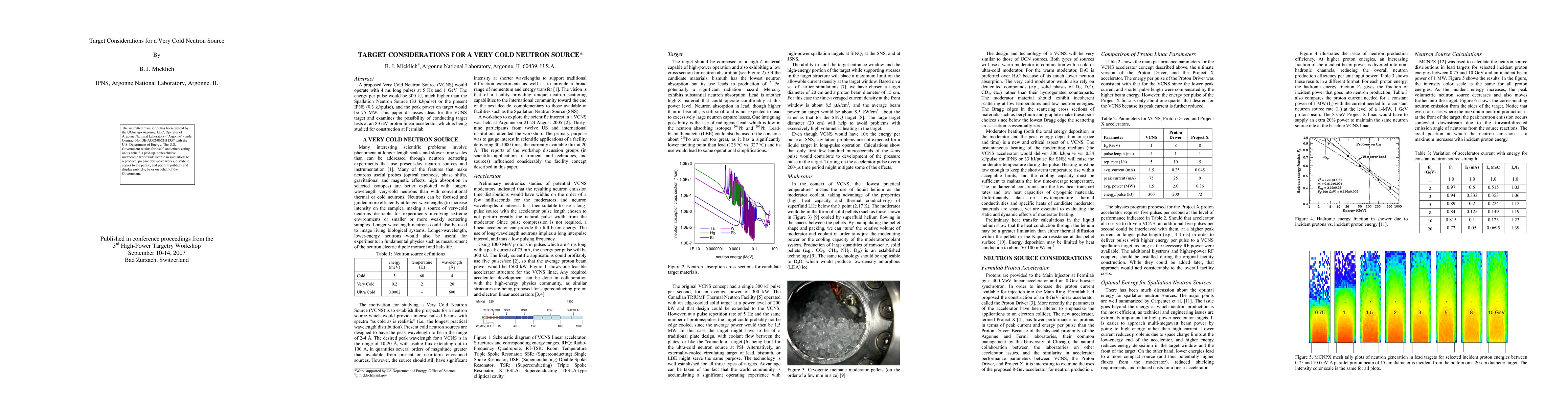 Thumbnail for Target Considerations for a Very Cold Neutron Source