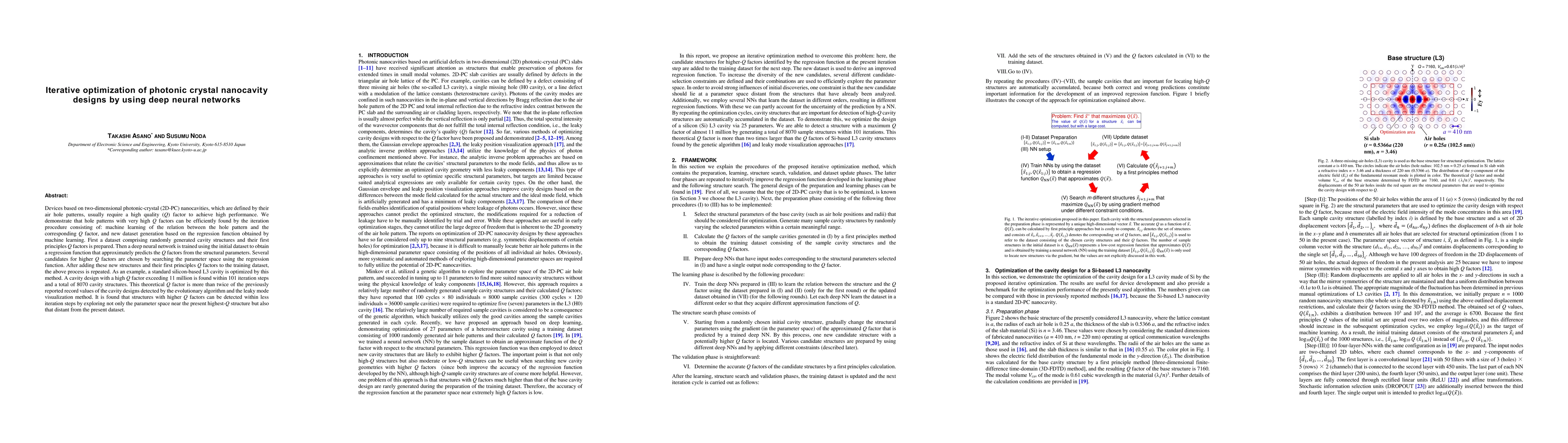 Thumbnail for Iterative optimization of photonic crystal nanocavity designs by using
  deep neural networks