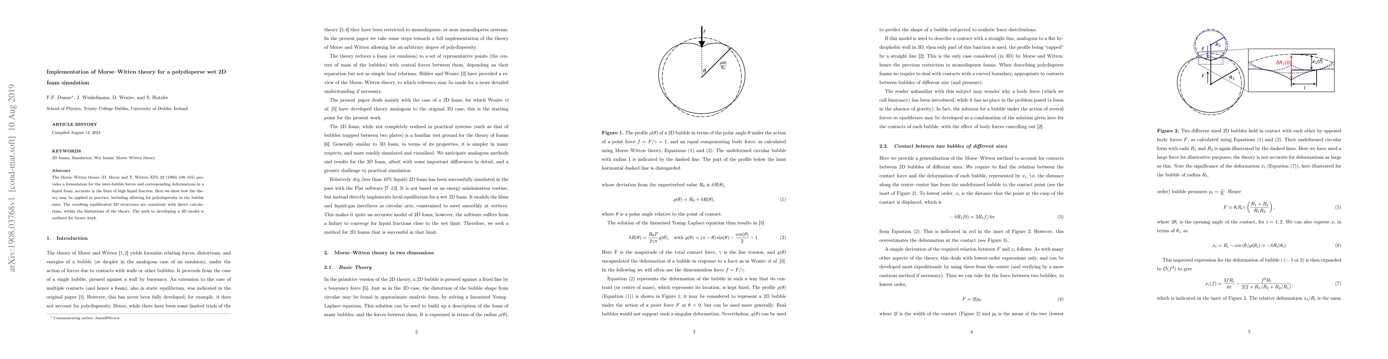 Thumbnail for Implementation of Morse-Witten theory for a polydisperse wet 2D foam
  simulation