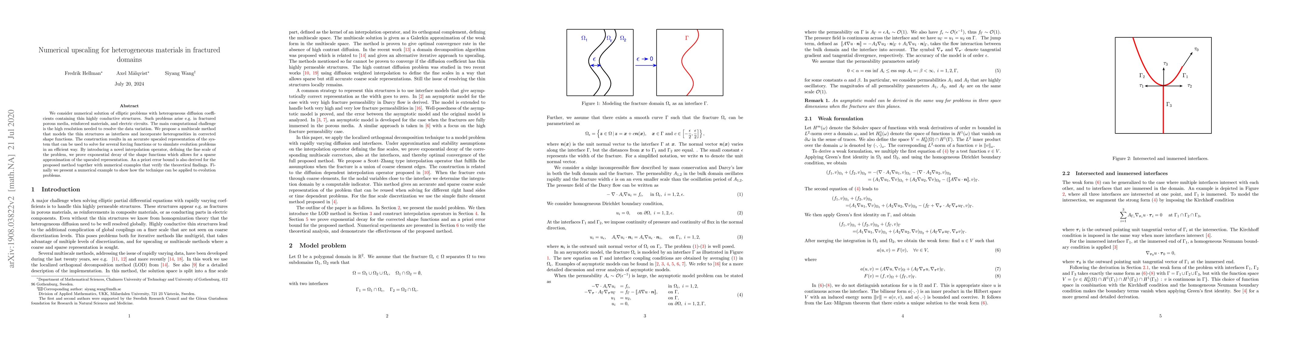 Thumbnail for Numerical upscaling for heterogeneous materials in fractured domains