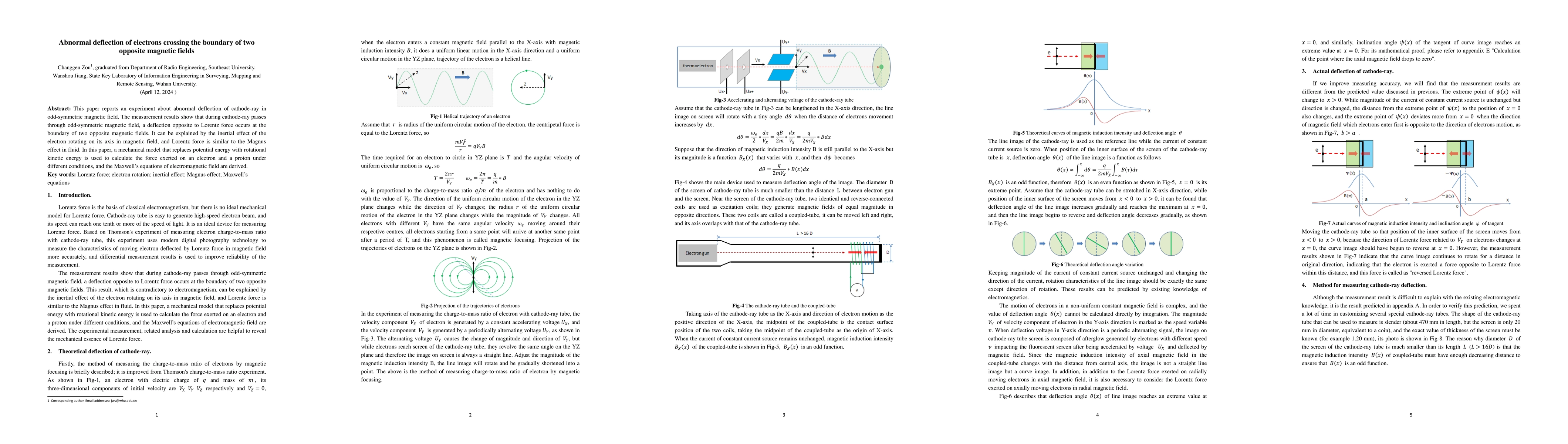 Thumbnail for Abnormal deflection of electrons crossing the boundary of two opposite
  magnetic fields
