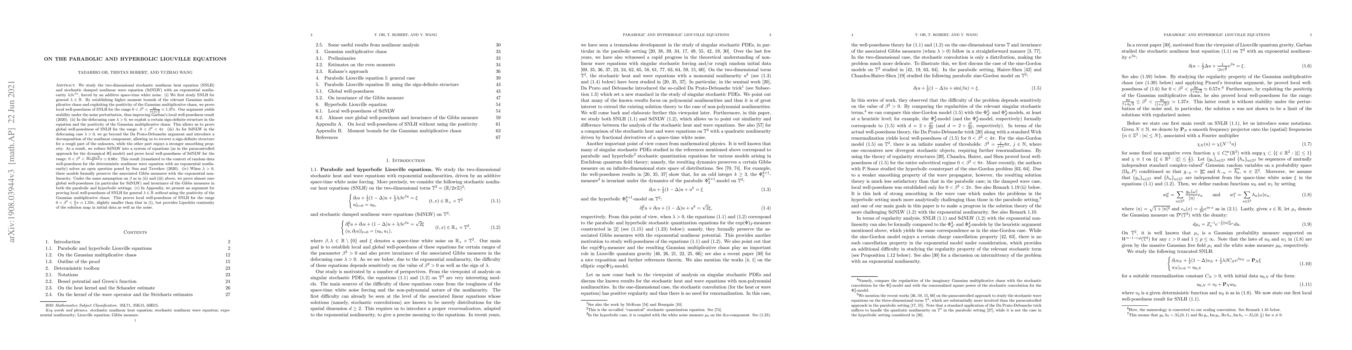 Thumbnail for On the parabolic and hyperbolic Liouville equations