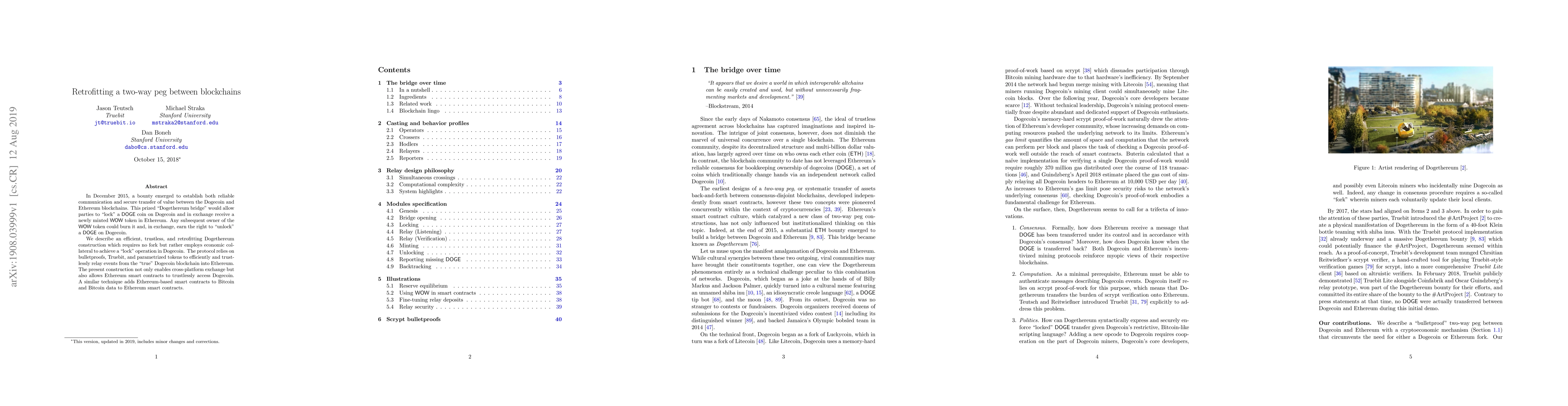 Thumbnail for Retrofitting a two-way peg between blockchains