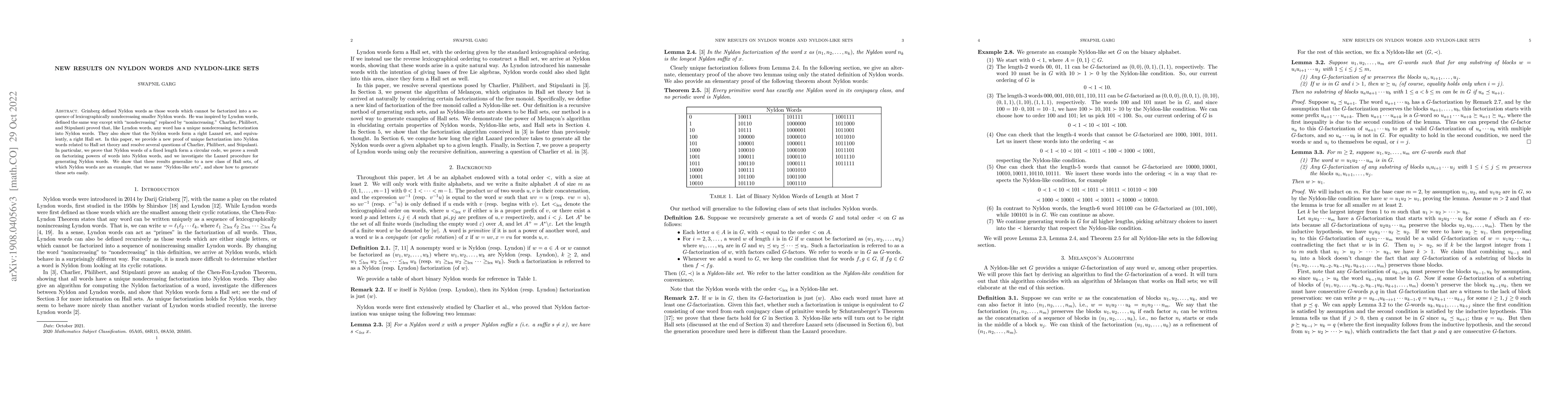 Thumbnail for New Results on Nyldon Words and Nyldon-like Sets