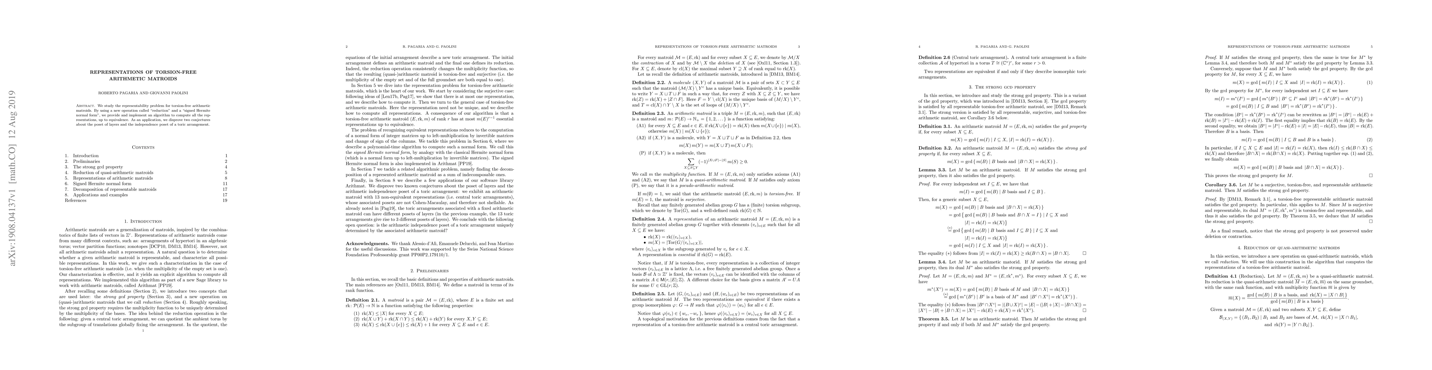Thumbnail for Representations of torsion-free arithmetic matroids