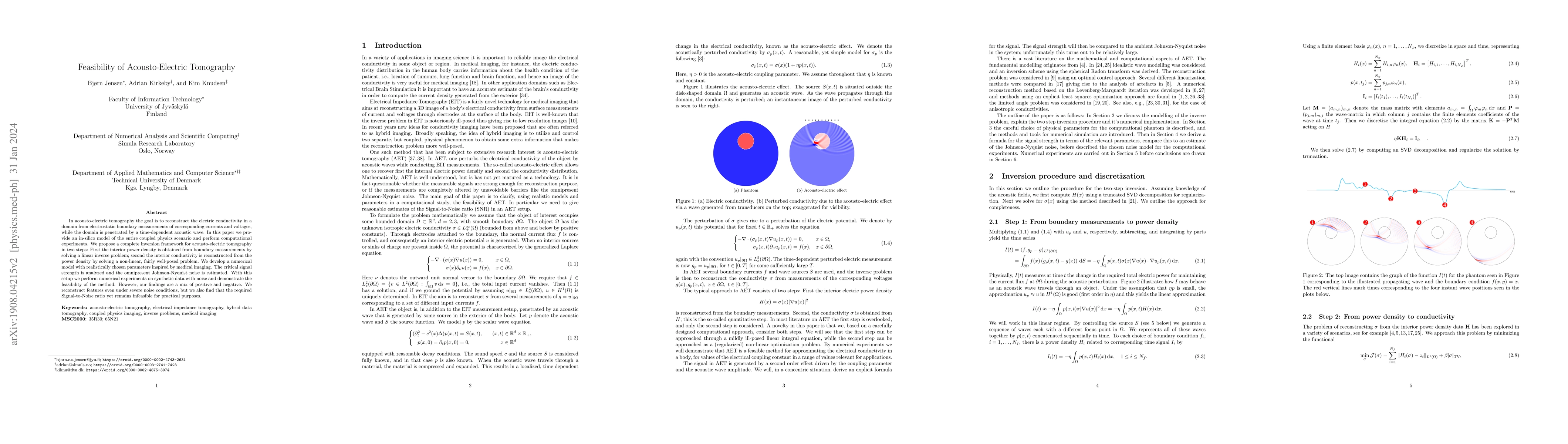 Thumbnail for Feasibility of Acousto-Electric Tomography