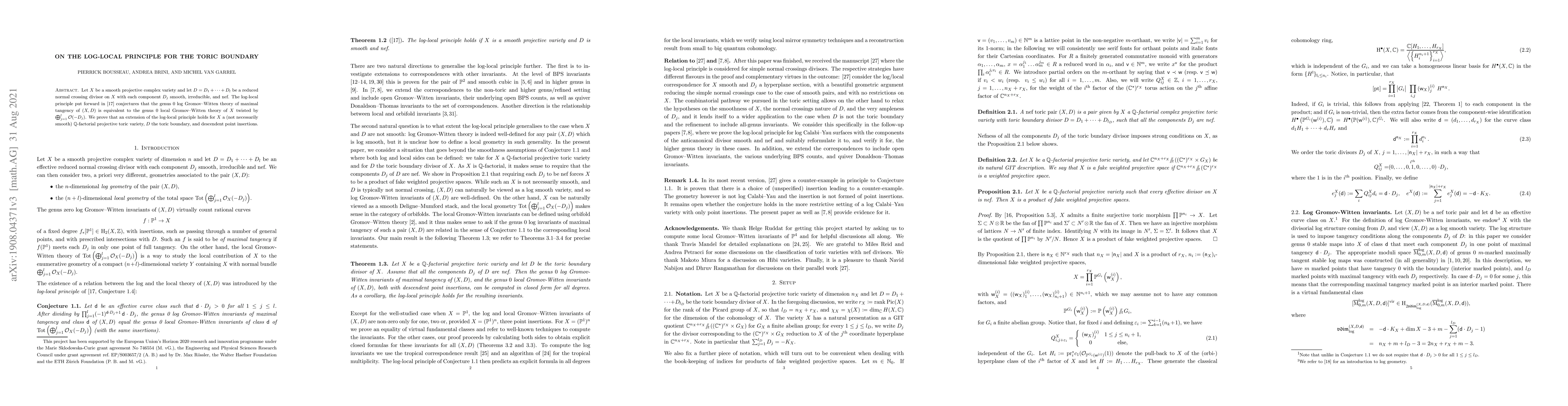 Thumbnail for On the log-local principle for the toric boundary