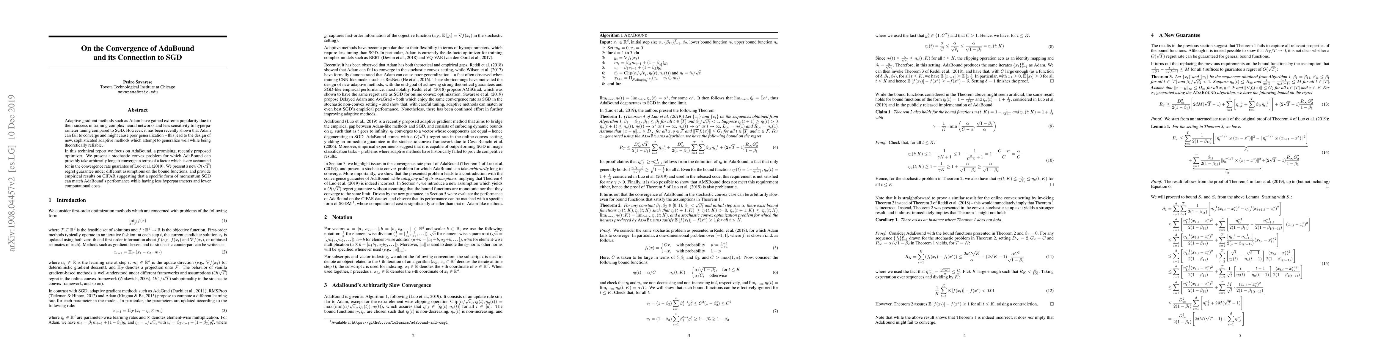 Thumbnail for On the Convergence of AdaBound and its Connection to SGD