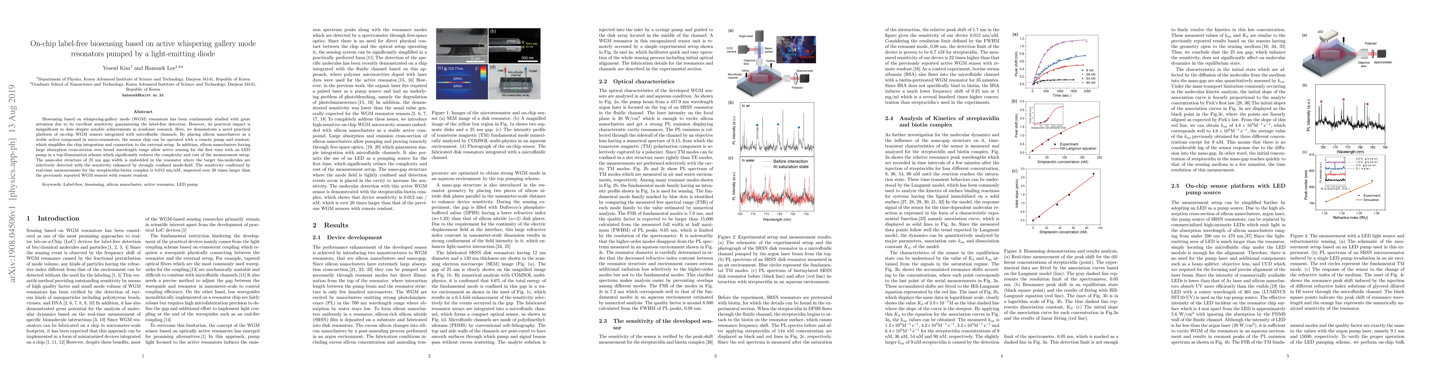 Thumbnail for On-chip label-free biosensing based on active whispering gallery mode
  resonators pumped by a light-emitting diode