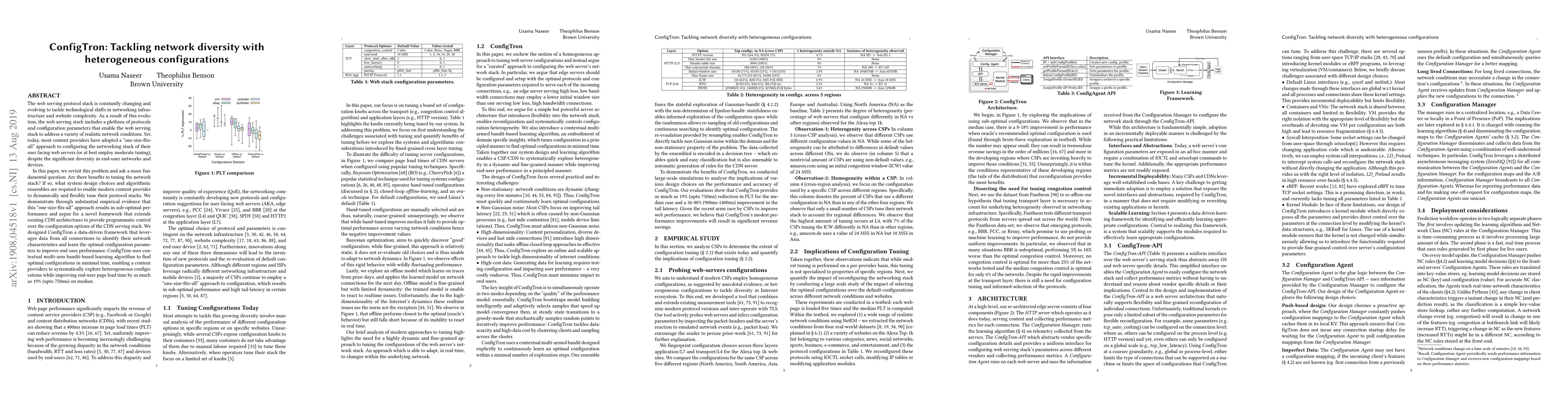 Thumbnail for ConfigTron: Tackling network diversity with heterogeneous configurations