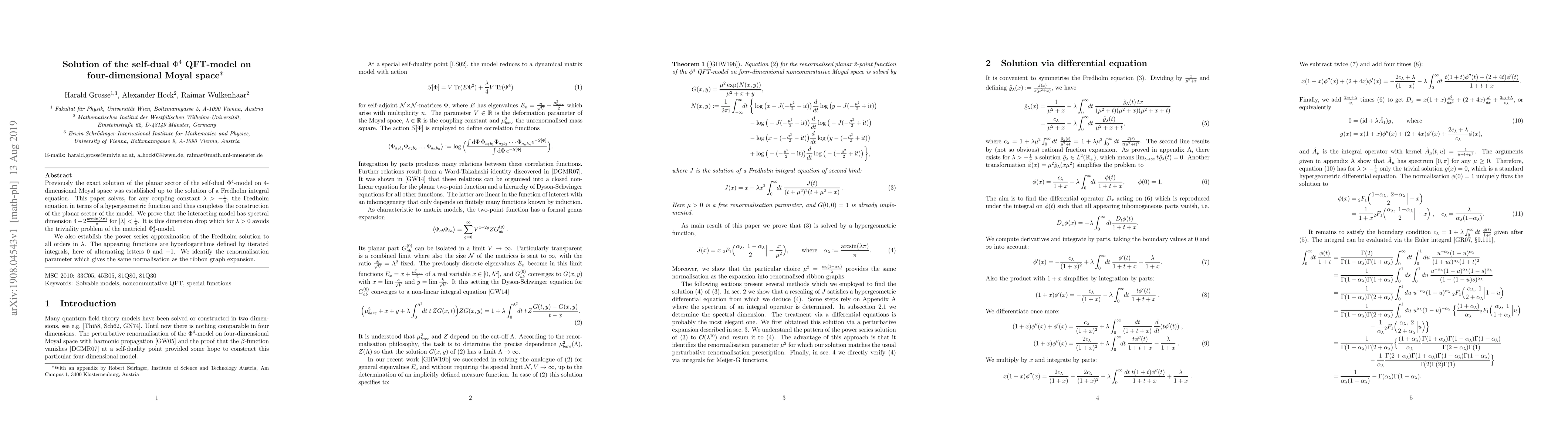 Thumbnail for Solution of the self-dual $\Phi^4$ QFT-model on four-dimensional Moyal
  space