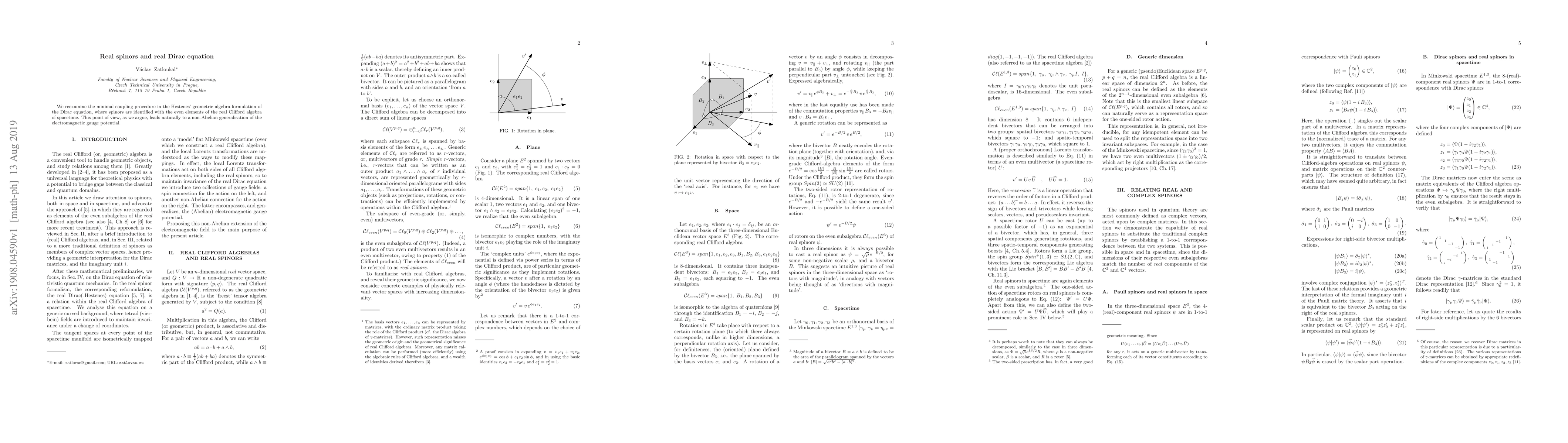 Thumbnail for Real spinors and real Dirac equation