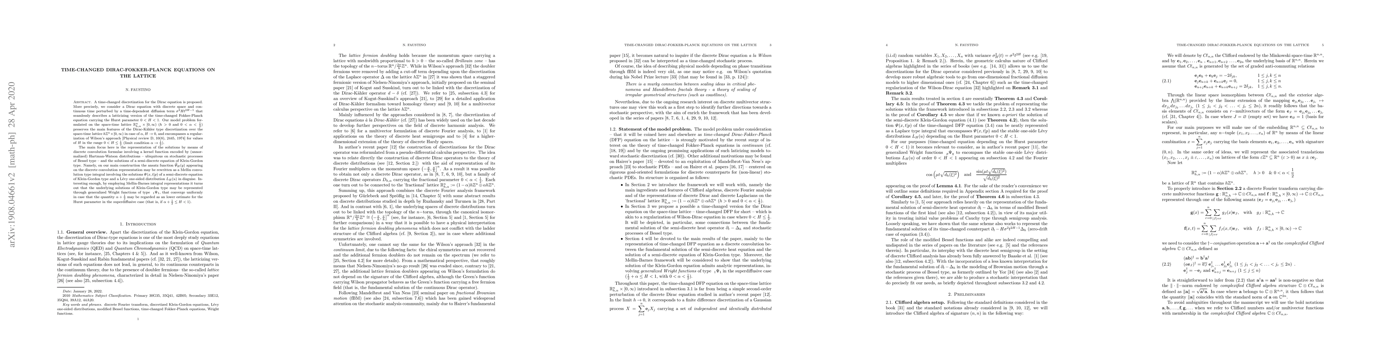 Thumbnail for Time-changed Dirac-Fokker-Planck equations on the lattice