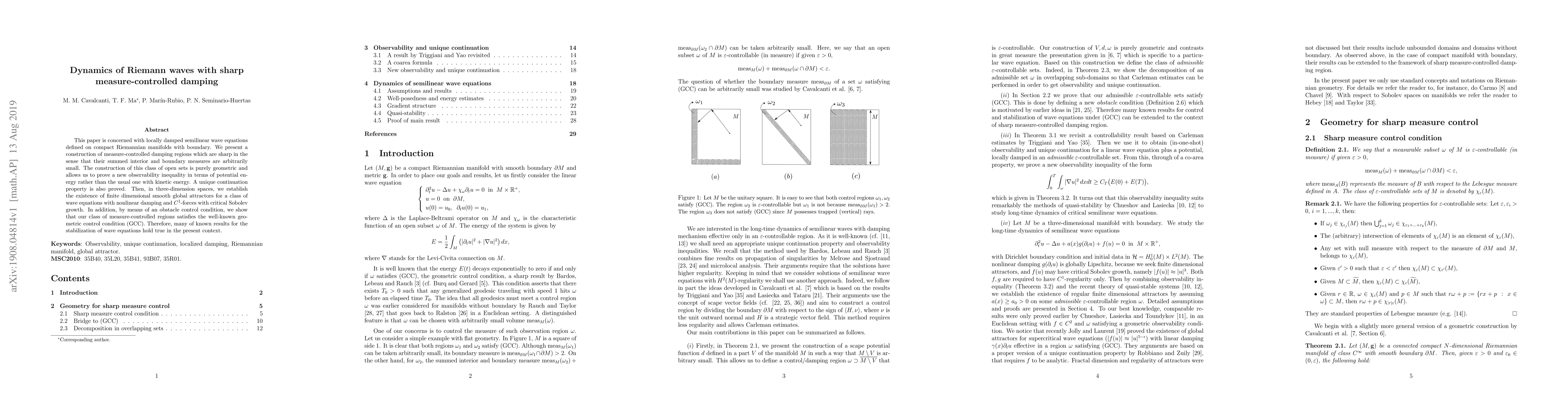 Thumbnail for Dynamics of Riemann waves with sharp measure-controlled damping