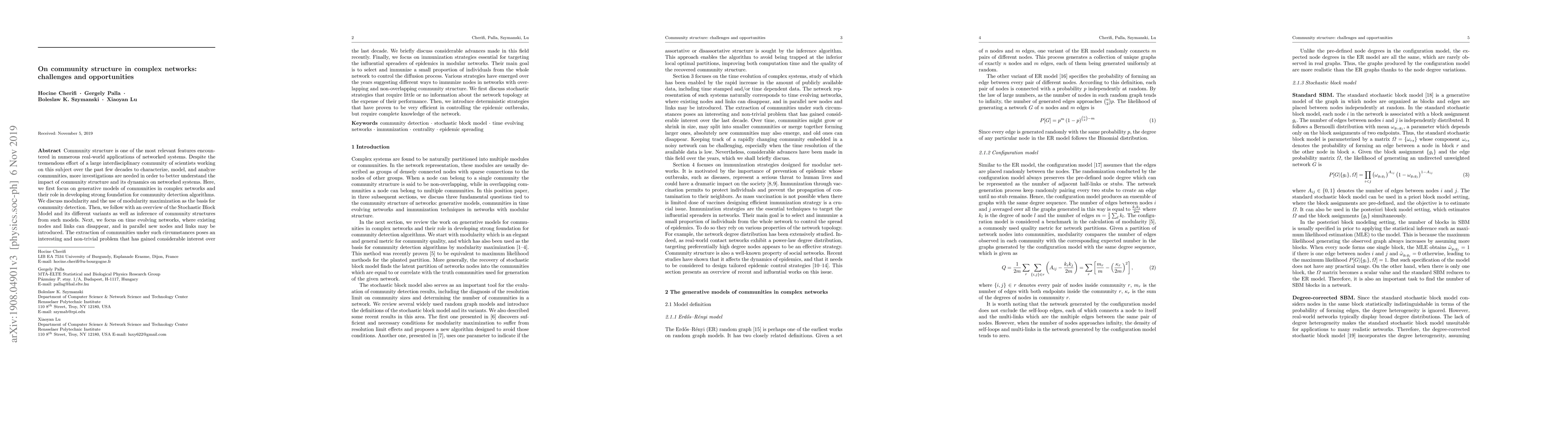 Thumbnail for On community structure in complex networks: challenges and opportunities