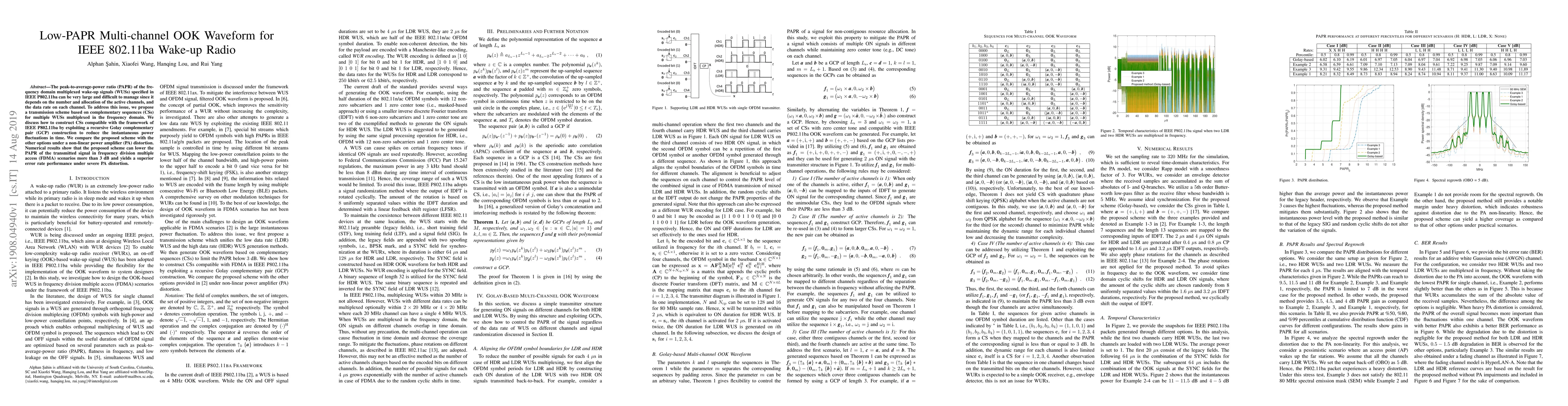Thumbnail for Low-PAPR Multi-channel OOK Waveform for IEEE 802.11ba Wake-up Radio