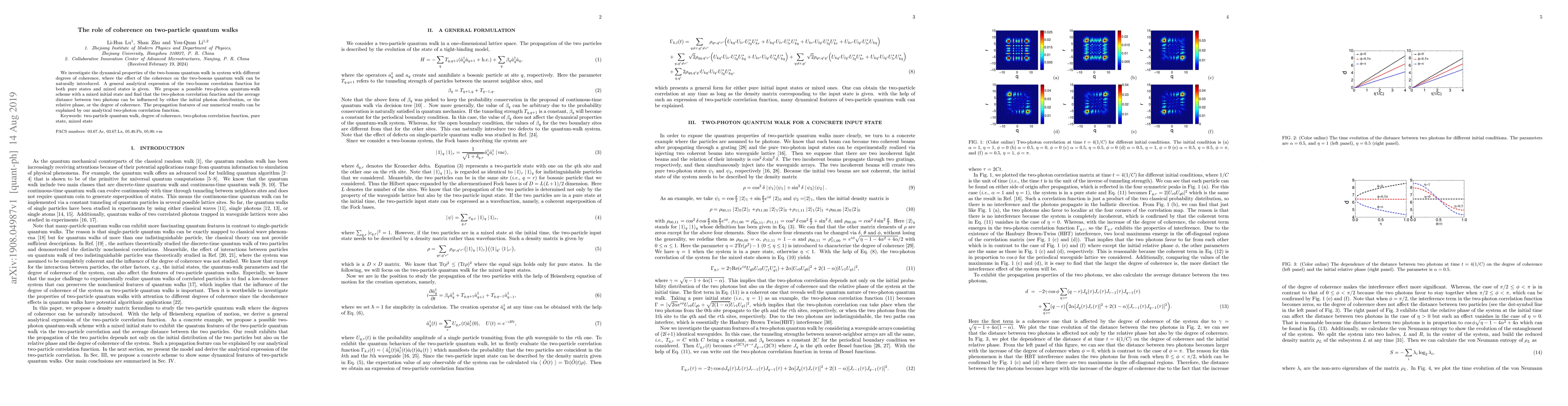 Thumbnail for The role of coherence on two-particle quantum walks