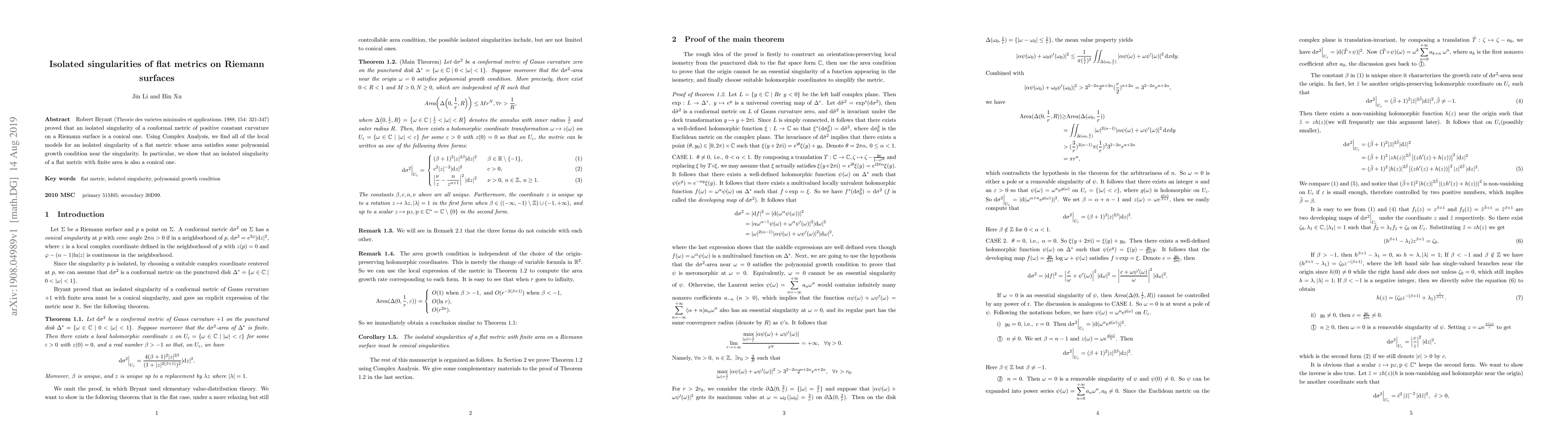 Thumbnail for Isolated singularities of flat metrics on Riemann surfaces