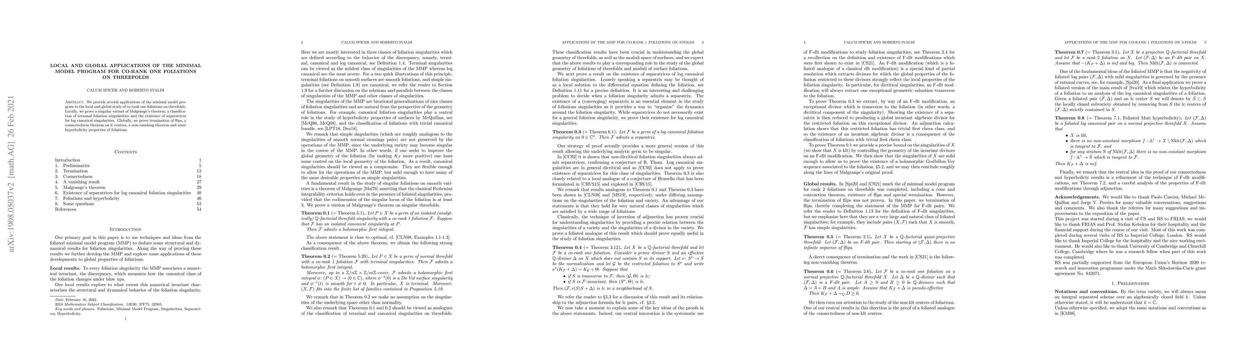 Thumbnail for Local and global applications of the Minimal Model Program for co-rank
  one foliations on threefolds