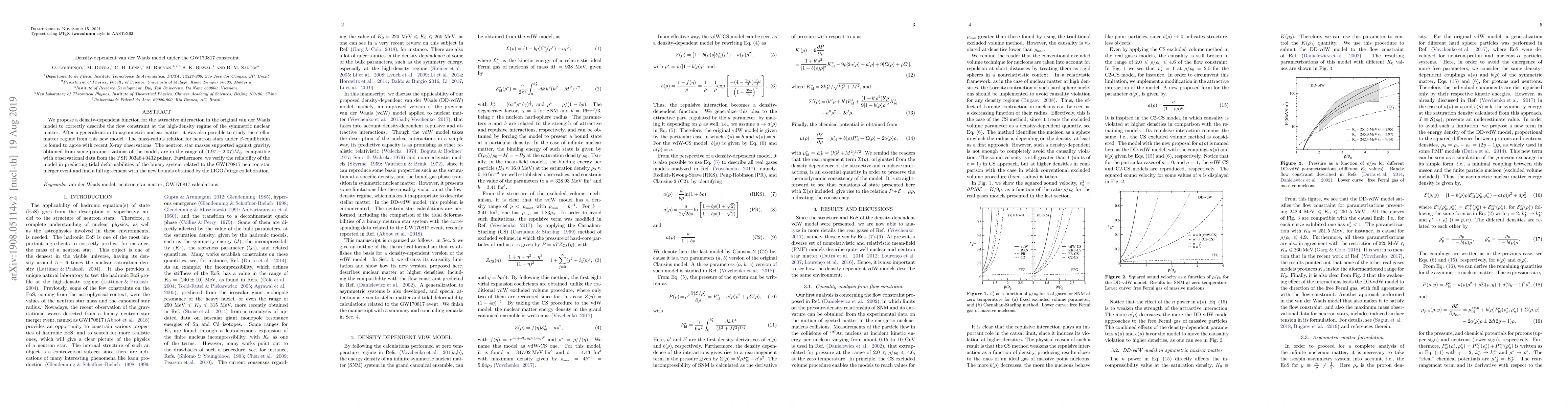 Thumbnail for Density-dependent van der Waals model under the GW170817 constraint
