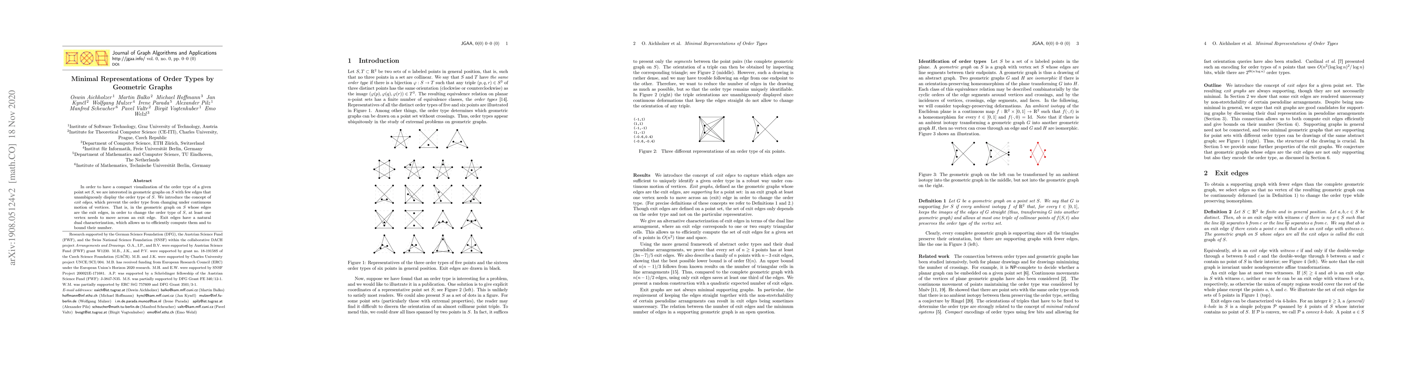Thumbnail for Minimal Representations of Order Types by Geometric Graphs
