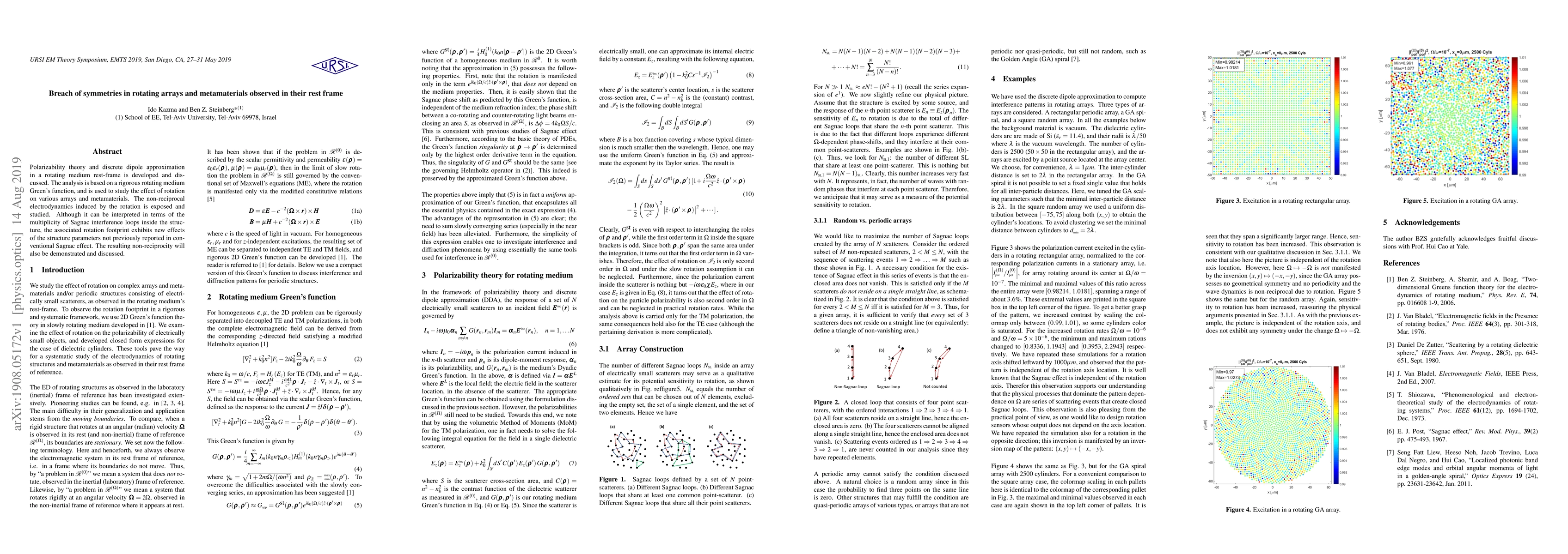 Thumbnail for Breach of symmetries in rotating arrays and metamaterials observed in
  their rest frame