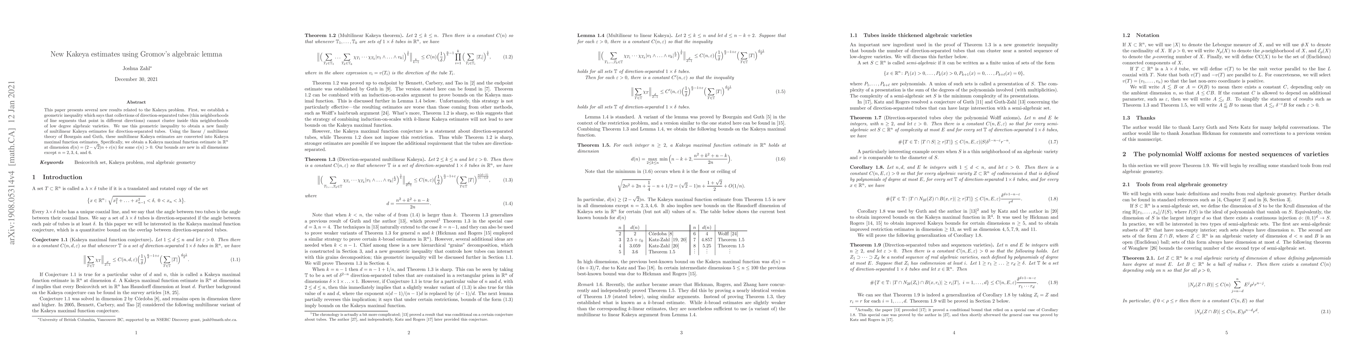 Thumbnail for New Kakeya estimates using Gromov's algebraic lemma