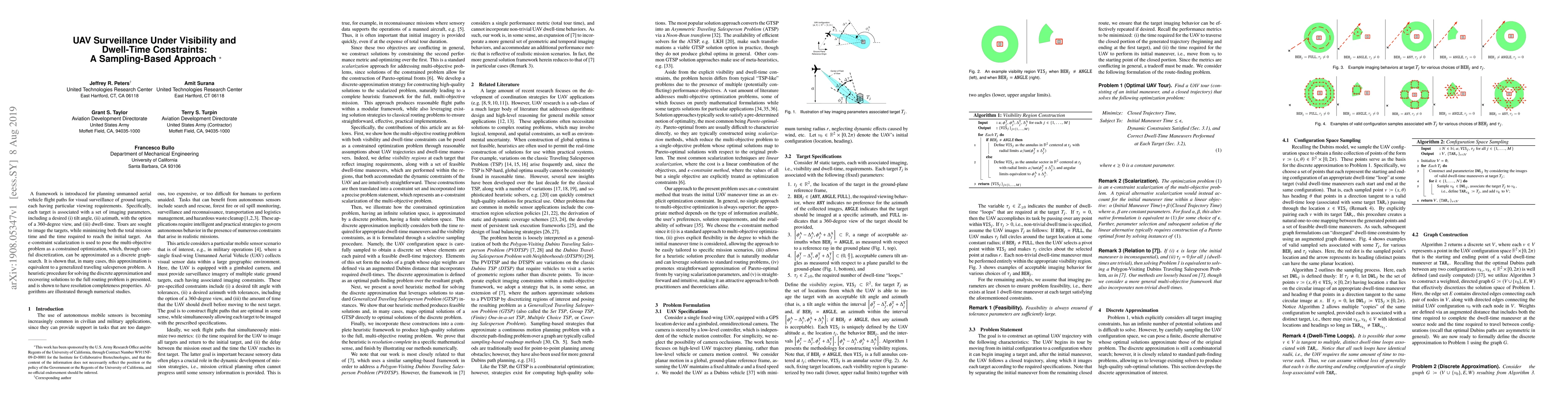 Thumbnail for UAV Surveillance Under Visibility and Dwell-Time Constraints: A
  Sampling-Based Approach