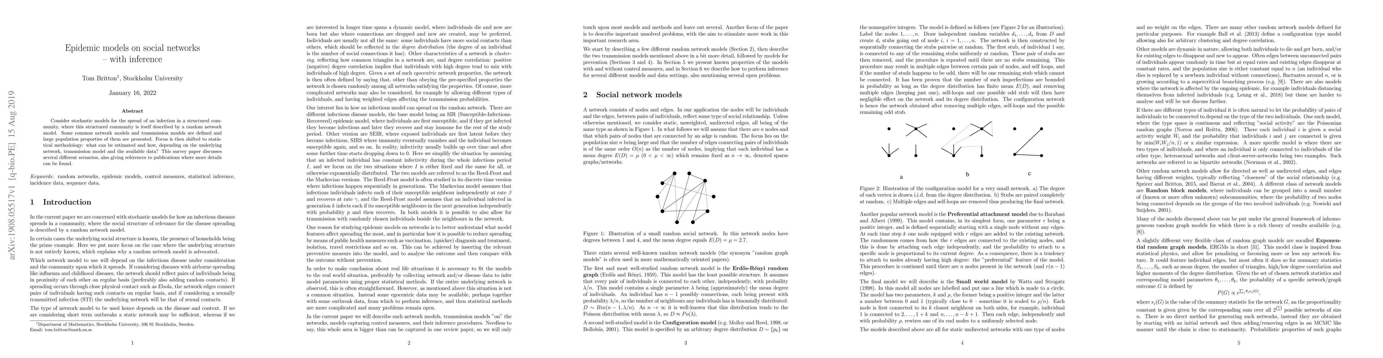 Thumbnail for Epidemic models on social networks -- with inference