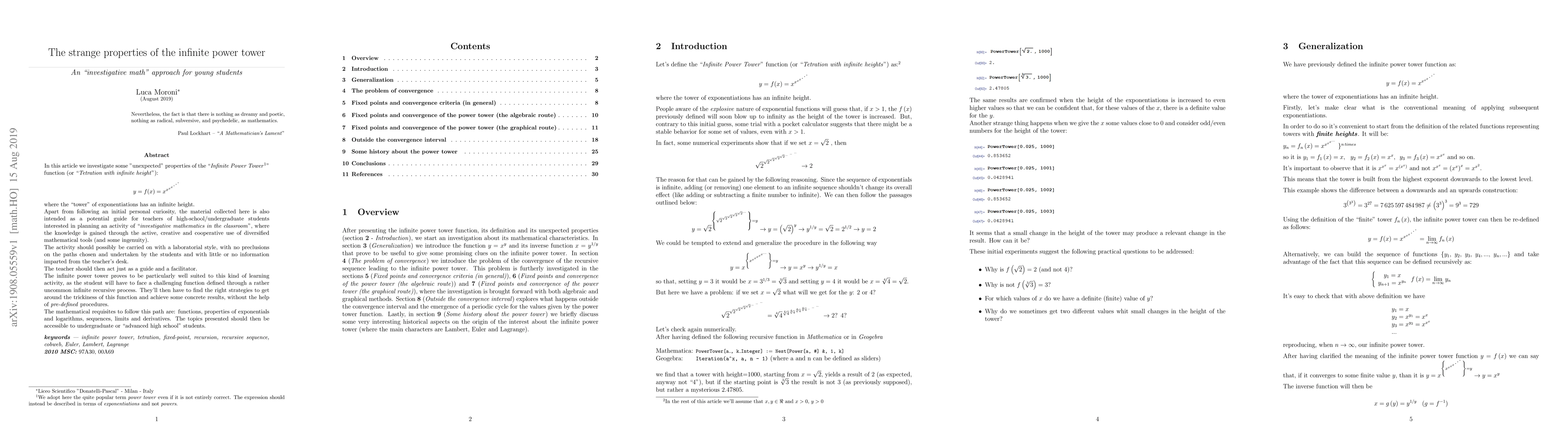 Thumbnail for The strange properties of the infinite power tower