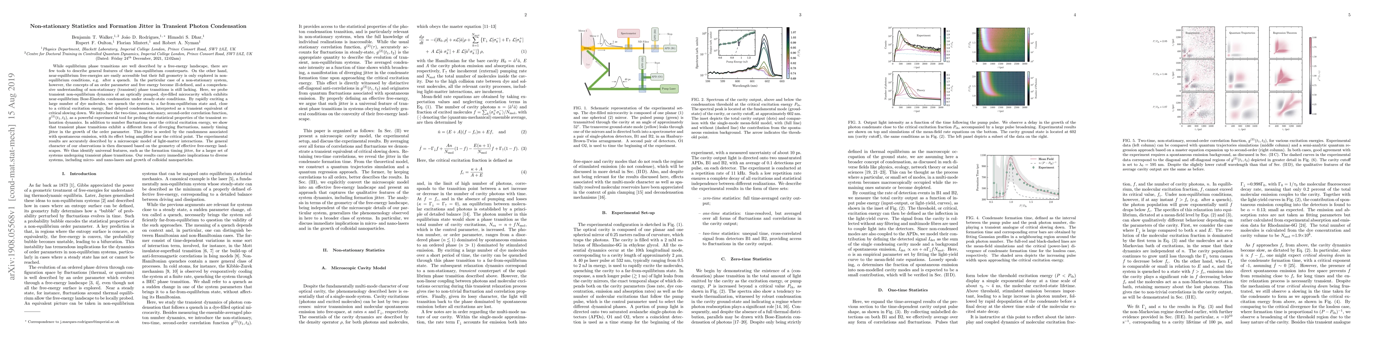 Thumbnail for Non-stationary Statistics and Formation Jitter in Transient Photon
  Condensation