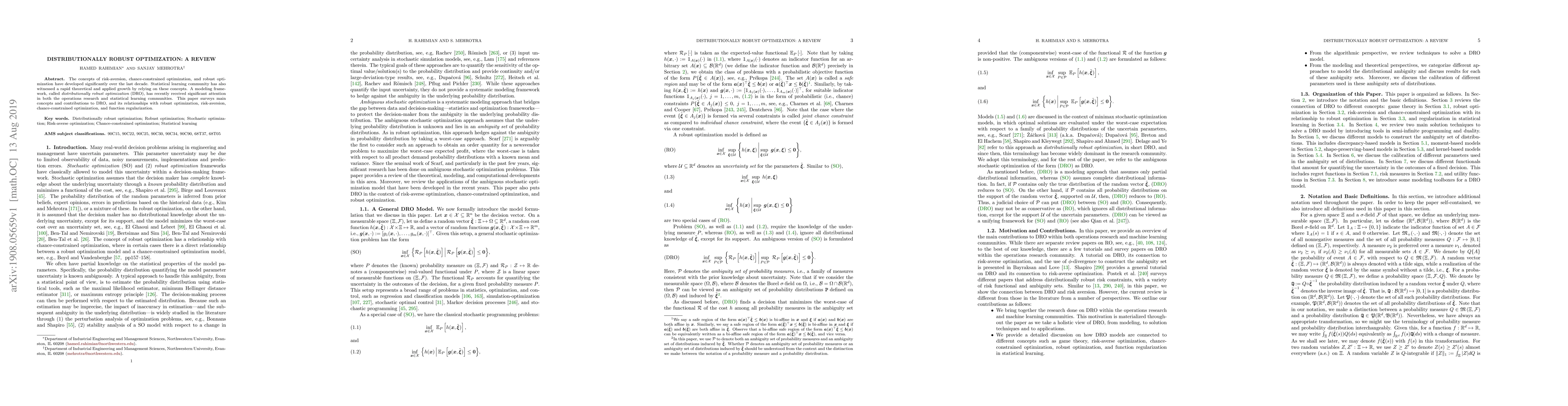 Thumbnail for Distributionally Robust Optimization: A Review