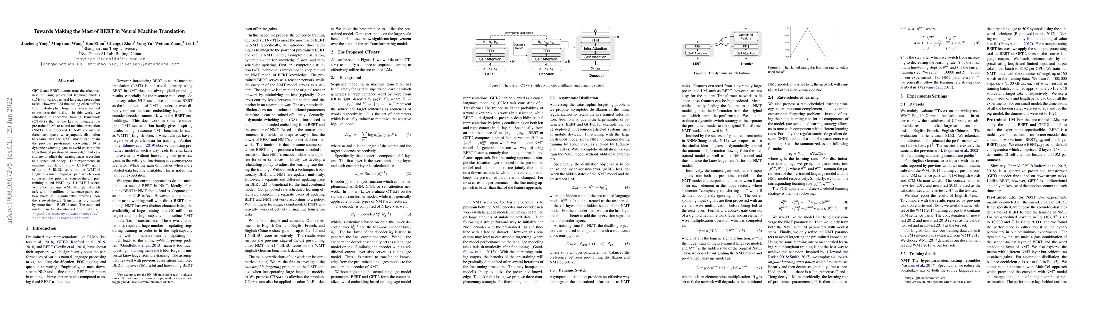 Thumbnail for Towards Making the Most of BERT in Neural Machine Translation