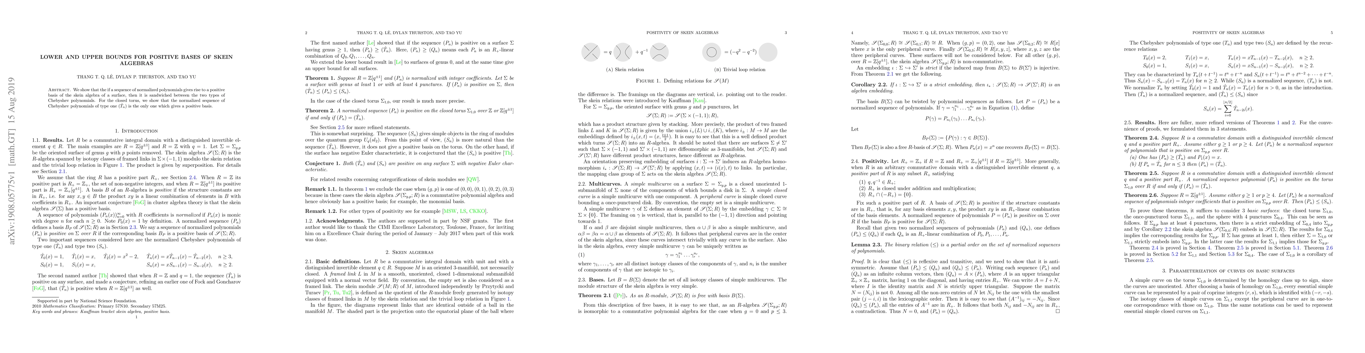 Thumbnail for Lower and Upper Bounds for Positive Bases of Skein Algebras